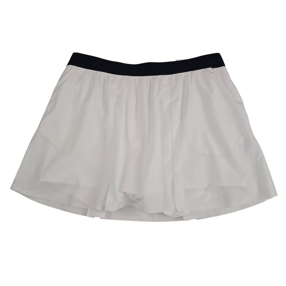 NWT Puma Women's Pleated Golf Skirt Skort High Waist UPF 30 White Navy XL
